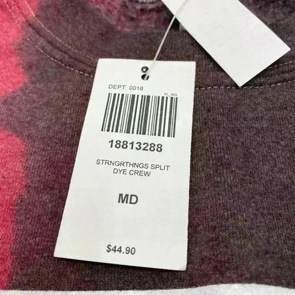 Hot Topic Stranger Things Split Dye Crew Neck Logo Sweater Black & Red Medium - Picture 3 of 3